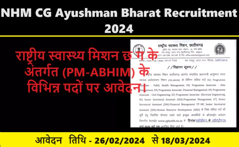 NHM CG Ayushman Bharat Recruitment 2024